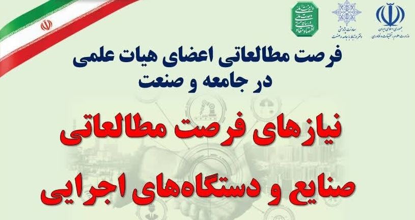 فهرست نیازهای فرصت مطالعاتی صنایع و دستگاه های اجرایی کشور